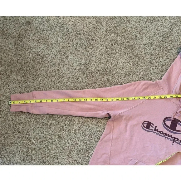 Champion Hoodie/Sweatshirt, Pink, Size Medium - Picture 6 of 7